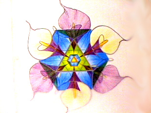 Shushum Flower geometry pastel drawing